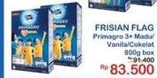 Promo Harga FRISIAN FLAG Primagro 3+ Madu, Vanilla, Cokelat 800 gr - Indomaret