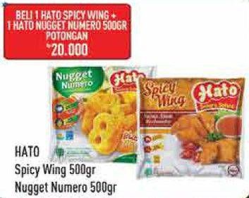 Promo Harga Hato Spicy Wing + Nugget Numero 500gr  - Hypermart