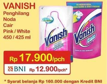 Promo Harga VANISH Penghilang Noda Cair Pink, White 425 ml - Indomaret