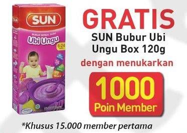 Promo Harga SUN Bubur Bayi Ubi Ungu 120 gr - Alfamart