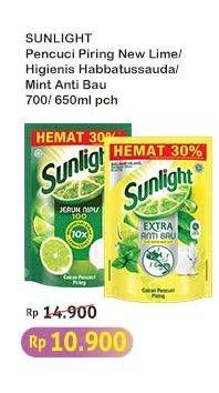 Promo Harga Sunlight Pencuci Piring Higienis Plus With Habbatussauda, Anti Bau With Daun Mint, Jeruk Nipis 100 650 ml - Indomaret