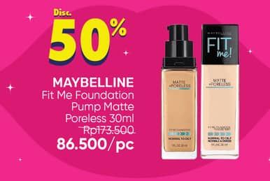 Promo Harga Maybelline Fit Me! Matte + Poreless Liquid Matte Foundation 30 ml - Guardian