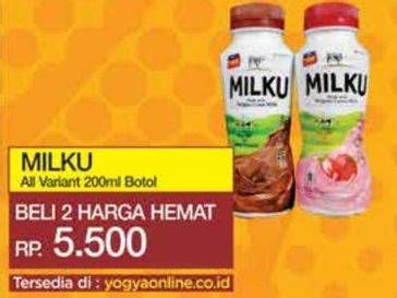 Promo Harga Milku Susu UHT All Variants 200 ml - Yogya