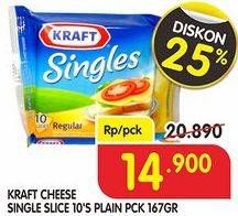 Promo Harga KRAFT Singles Cheese Plain per 10 pcs 167 gr - Superindo