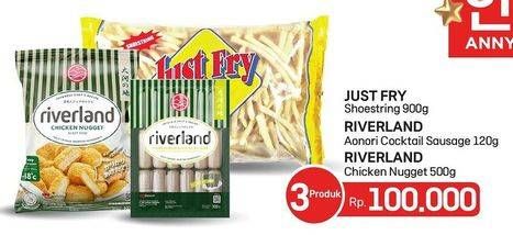 Promo Harga Just Fry French Fries/Riverland Sausage/Riverland Chicken Nugget   - LotteMart