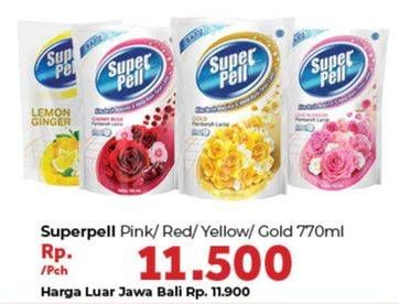 Promo Harga SUPER PELL Pembersih Lantai Pink, Yellow, Gold, Cherry Rose 770 ml - Carrefour