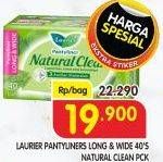 Promo Harga Laurier Pantyliner Natural Clean Long Wide 40 pcs - Superindo