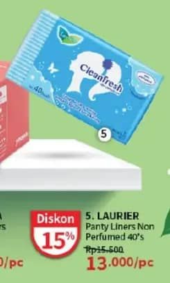 Promo Harga Laurier Pantyliner Cleanfresh NonPerfumed 40 pcs - Guardian