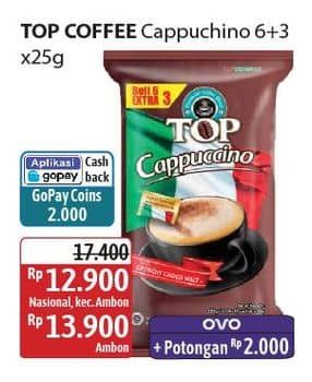 Promo Harga Top Coffee Cappuccino per 9 sachet 25 gr - Alfamidi