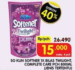 Promo Harga SO KLIN Softener Twilight Sensation 800 ml - Superindo