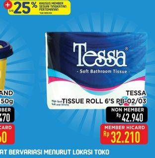 Promo Harga Tessa Toilet Tissue PB02, PB03 6 roll - Hypermart