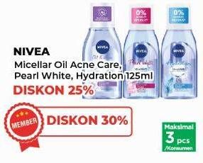 Promo Harga Nivea MicellAir Skin Breathe Micellar Water Oil Acne Care, Pearl White, Hydration 125 ml - Yogya