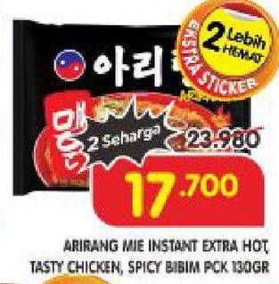 Promo Harga ARIRANG Noodle Tasty Chicken Fried, Spicy Bibim Ramyun Fried, Extra Hot Fried 130 gr - Superindo