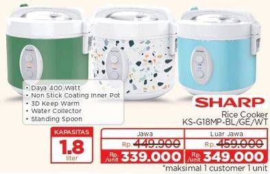Promo Harga Sharp KS-G18MP Rice Cooker  - Lotte Grosir