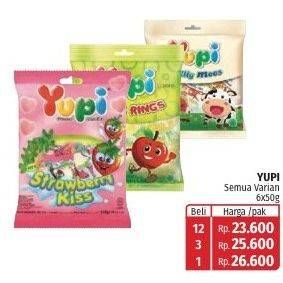 Promo Harga YUPI Candy All Variants per 6 pcs 50 gr - Lotte Grosir