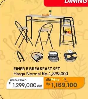 Promo Harga Trans Living Einer B Breakfast Set  - Carrefour