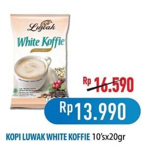 Promo Harga Luwak White Koffie Original per 10 sachet 20 gr - Hypermart
