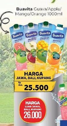Promo Harga Buavita Fresh Juice Guava, Apple, Mango, Orange 1000 ml - Carrefour