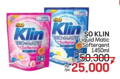 Promo Harga So Klin Biomatic Liquid Detergent 1450 ml - LotteMart