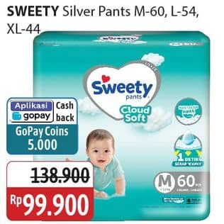 Promo Harga Sweety Silver Pants M60, XL44, L54 44 pcs - Alfamidi