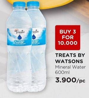 Promo Harga TREATS BY WATSONS Mineral Water per 3 botol 600 ml - Watsons