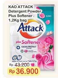 Promo Harga Attack Detergent Powder Plus Softener 1200 gr - Indomaret