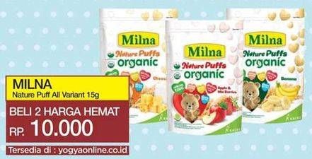 Promo Harga MILNA Nature Puffs Organic All Variants per 2 pouch 15 gr - Yogya