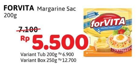 Promo Harga Forvita Margarine 200 gr - Alfamidi