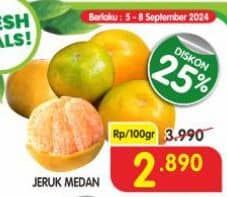 Promo Harga Jeruk Medan per 100 gr - Superindo