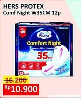 Promo Harga Hers Protex Comfort Night Wing 35cm 12 pcs - Alfamart