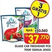 Promo Harga GLADE Car Air Freshener All Variants per 4 pcs 70 gr - Superindo