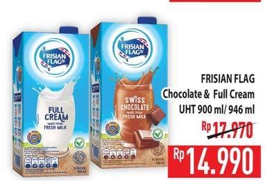 Promo Harga Frisian Flag Susu UHT Purefarm Full Cream, Swiss Chocolate 900 ml - Hypermart