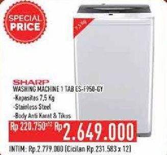 Promo Harga SHARP ES-F950P-GY | Washing Machine  - Hypermart