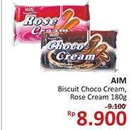 Promo Harga AIM Cream Biskuit Choco Cream, Rose Cream 180 gr - Alfamidi