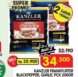 Promo Harga Kanzler Frankfurter Black Pepper, Garlic 300 gr - Superindo