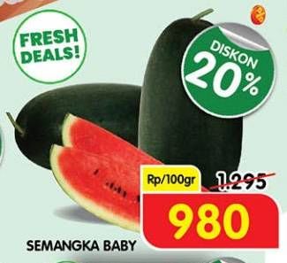 Promo Harga Semangka Baby per 100 gr - Superindo