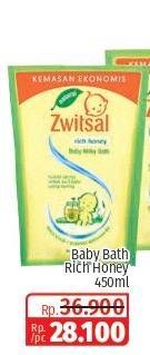Promo Harga Zwitsal Natural Baby Bath Milky With Rich Honey 450 ml - Lotte Grosir