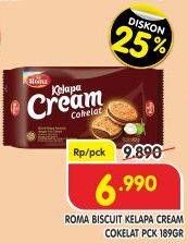 Promo Harga ROMA Kelapa Cream Cokelat 189 gr - Superindo