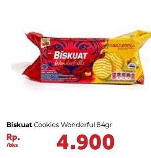 Promo Harga BISKUAT Wonderfulls Biskuit Cashew Butter 84 gr - Carrefour