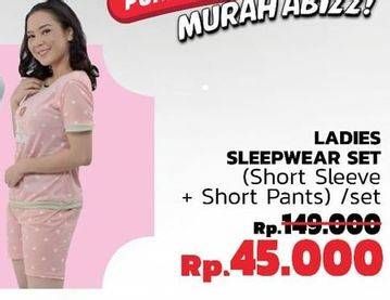 Promo Harga Ladies Sleepwear Set (Short Sleve + Short Pants)/Set  - LotteMart