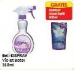 Promo Harga KISPRAY Pelicin Pakaian Spray Violet 318 ml - Alfamart