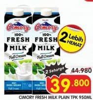 Promo Harga Cimory Fresh Milk Full Cream 950 ml - Superindo