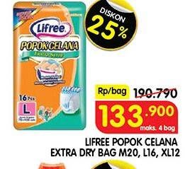 Promo Harga Lifree Popok Celana Ekstra Serap M20, XL12, L16 12 pcs - Superindo