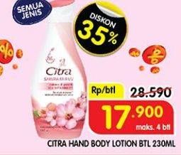 Promo Harga Citra Hand & Body Lotion All Variants 230 ml - Superindo