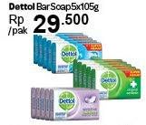 Promo Harga DETTOL Bar Soap per 5 pcs 105 gr - Carrefour