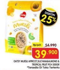 Promo Harga Oatsy Muesli Apricot, Sultana Almond, Tropical Fruit 500 gr - Superindo