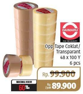 Promo Harga DAIMARU OPP Tape Cokelat, Transparant, 48 Mm X 100 Y per 6 pcs - Lotte Grosir