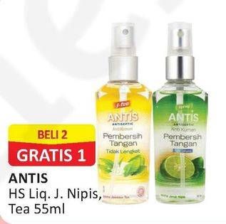Promo Harga ANTIS Hand Sanitizer Jeruk Nipis, Jasmine Tea 55 ml - Alfamart