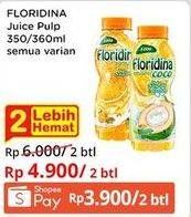 Promo Harga FLORIDINA Juice Pulp Orange All Variants 350 ml - Indomaret