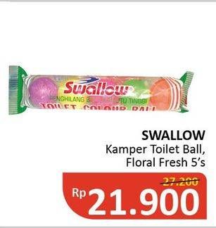 Promo Harga SWALLOW Naphthalene Toilet Colour Ball, Floral Fresh 5 pcs - Alfamidi